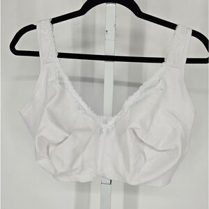 telimussto Womens Sz 48DDD Full Figure T Shirt Bra White w/ Lace NEW